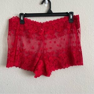 Papillon Blanc woman’s Red Lace lingerie Intimates size S sexy shorts romantic